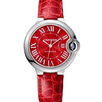 Ballon Bleu de Cartier WSBB0022 33mm Red Leather Strap Red Dial Replica Super Clone Watch