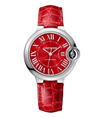 Ballon Bleu de Cartier WSBB0022 33mm Red Leather Strap Red Dial Replica Super Clone Watch