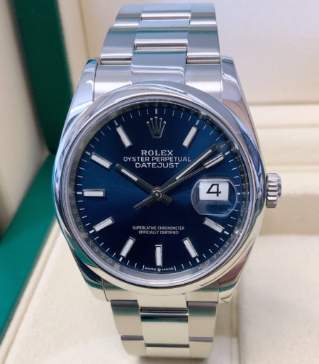 ROLEX Datejust 126200 36mm Oyster Bracelet Blue Dial 3235 Movement Replica Super Clone