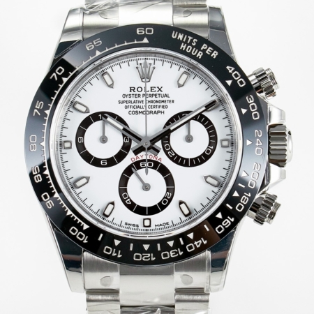 ROLEX Daytona 116500 40mm White Dial Black Bezel Replica Super Clone