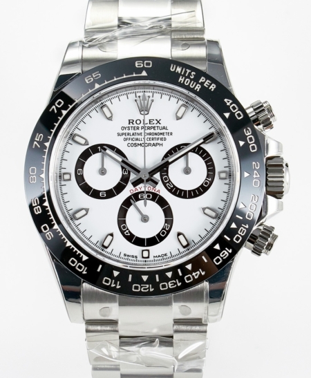 ROLEX Daytona 116500 40mm White Dial Black Bezel Replica Super Clone