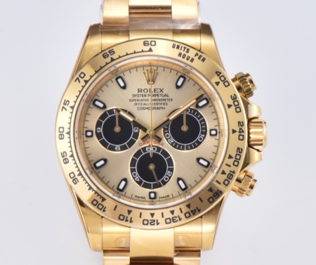 ROLEX Daytona 116508 40mm GoldBlack Dial 4130 Movement Super Clone