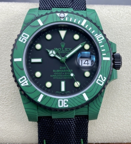 ROLEX Submariner DIW 40mm Green Carbon Case Black Dial 3135 Movement Replica Super Clone