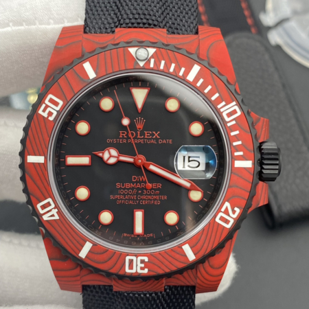 ROLEX Submariner DIW 40mm Red Carbon Case Black Dial