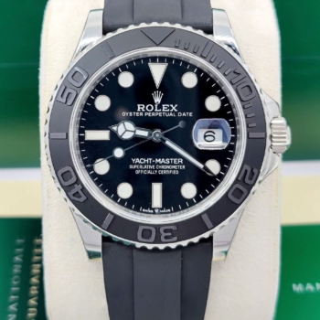 ROLEX Yacht Master 226659 White Gold 42mm Rubber Strap Black Dial Super Clone