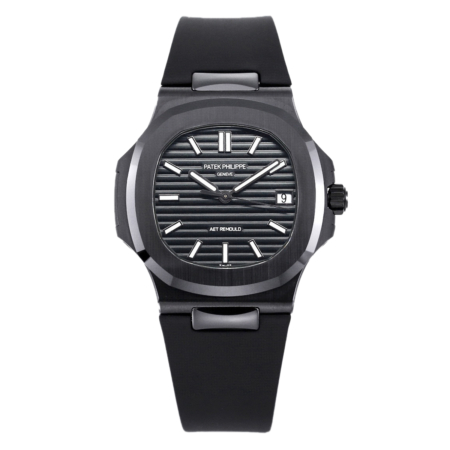 Patek Philippe AET Nautilus 5711 Black Ceramic Black Dial Rubber Strap Replica Super Clone Watch