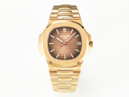 Patek Philippe Nautilus 57111R-001 Brown Textured Dial Rose Gold Bracelet Replica Super Clone Watch