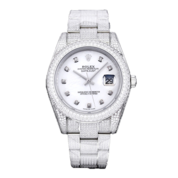 ROLEX Datejust 41mm Diamond Paved Bezel and Bracelet Diamond Dial Markers Replica Super Clone Watch