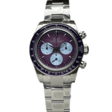 ROLEX Daytona 116500 40mm Stainless Steel Warm Burgundy Artisans de Geneve Purple Dial Replica Super Clone Watch