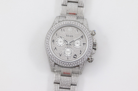 ROLEX Daytona 116505 Diamond Paved ICED OUT with Arabic Markers Replica Super Clone Watch