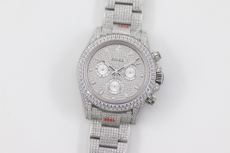 ROLEX Daytona 116505 Diamond Paved ICED OUT with Stick Markers Dial Replica Super Clone Watch